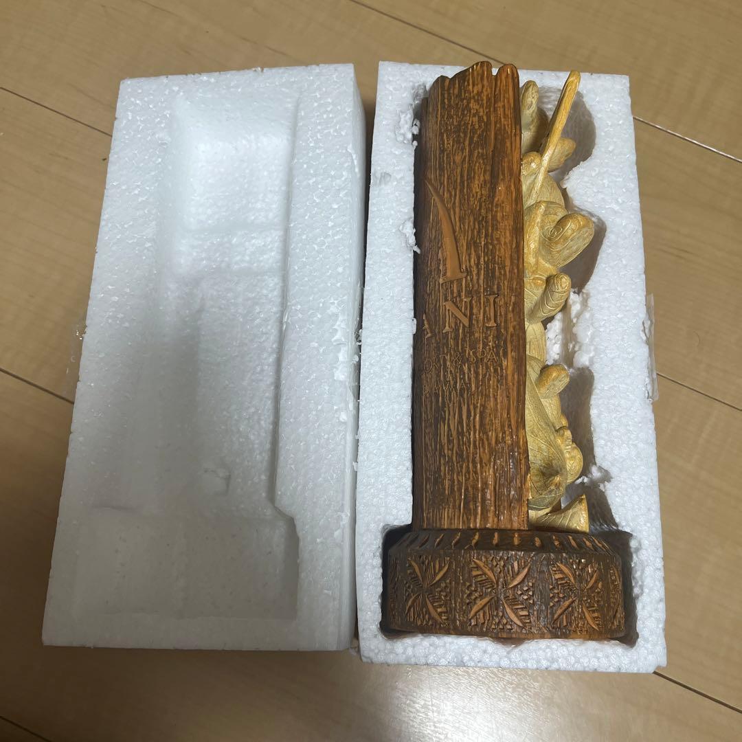 アウラニディズニー　ダッフィーリーナベルオルメル　木彫り置物アウラニ