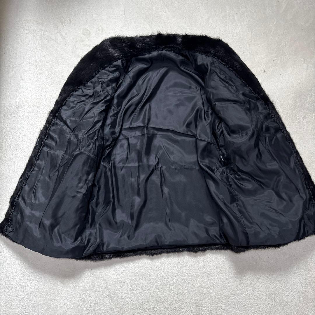 ファーコート 毛皮 ミンク ブラック リアルファー 13号