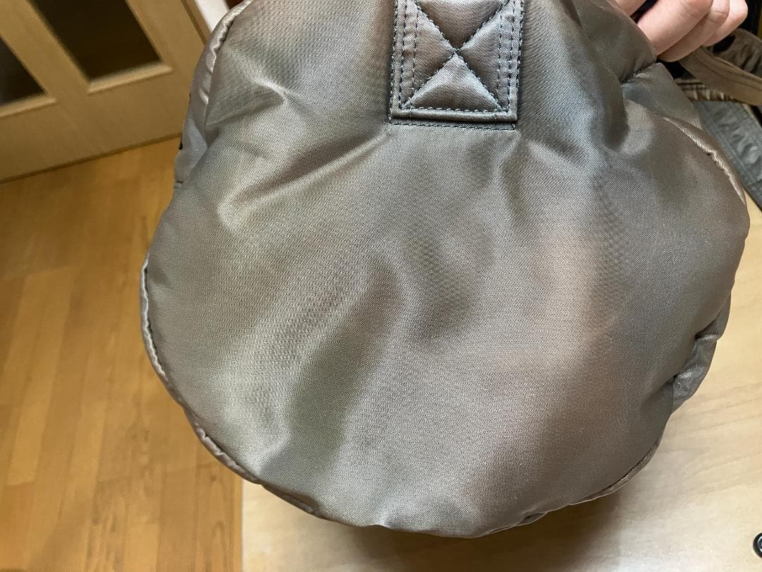 【中古】☆PORTER シルバーグレードラムバッグ ショルダーストラップ付き☆
