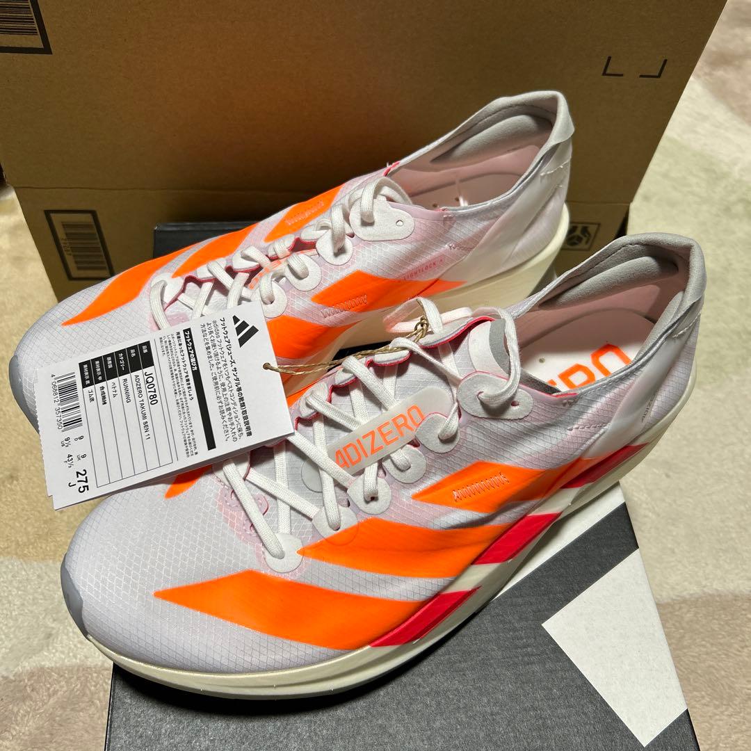アディダス ランニングシューズ 27.5cm アディゼロタクミセン11 オレンジ