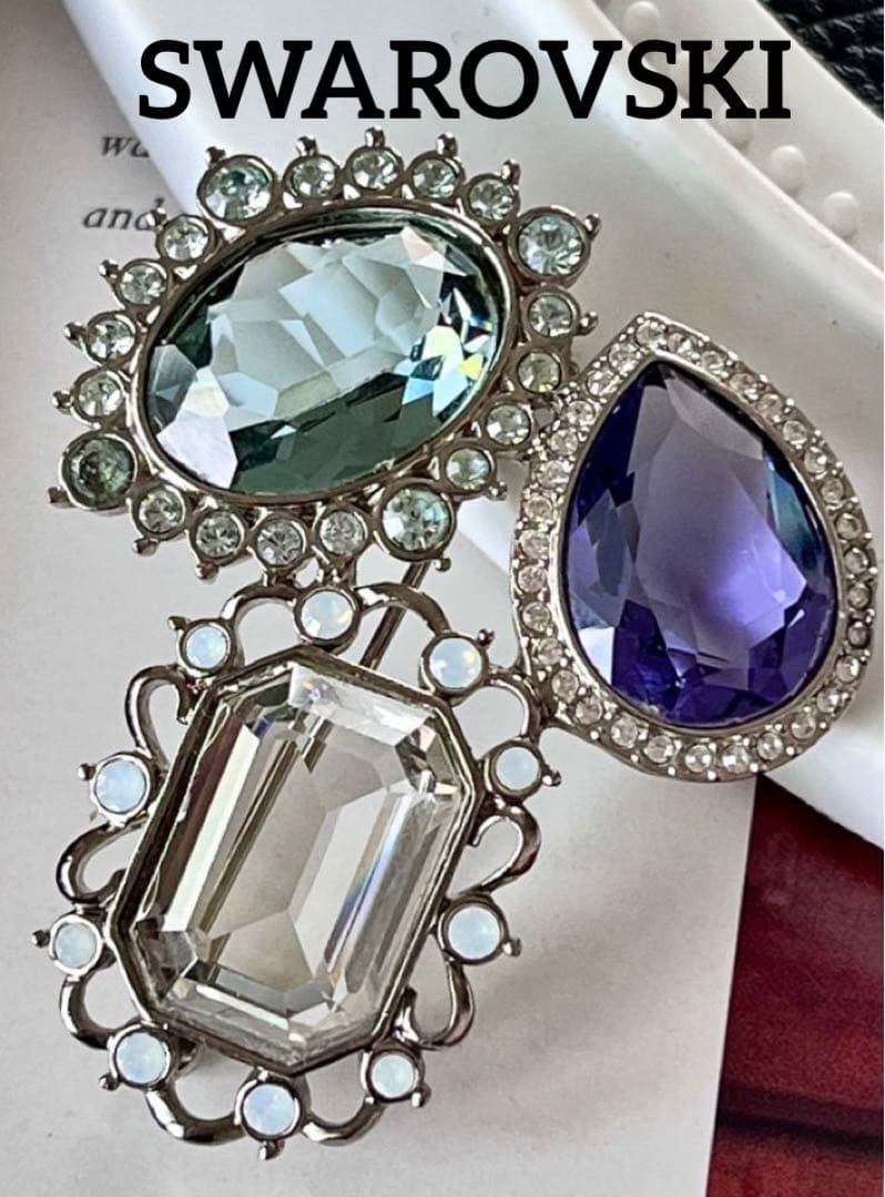 希少！大ぶり！SWAROVSKIヴィンテージブローチ9794