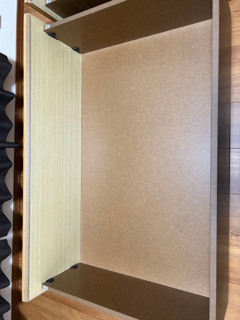 無印良品（MUJI）木製ベッドフレーム・ダブル　ヘッドボード付ベッド下