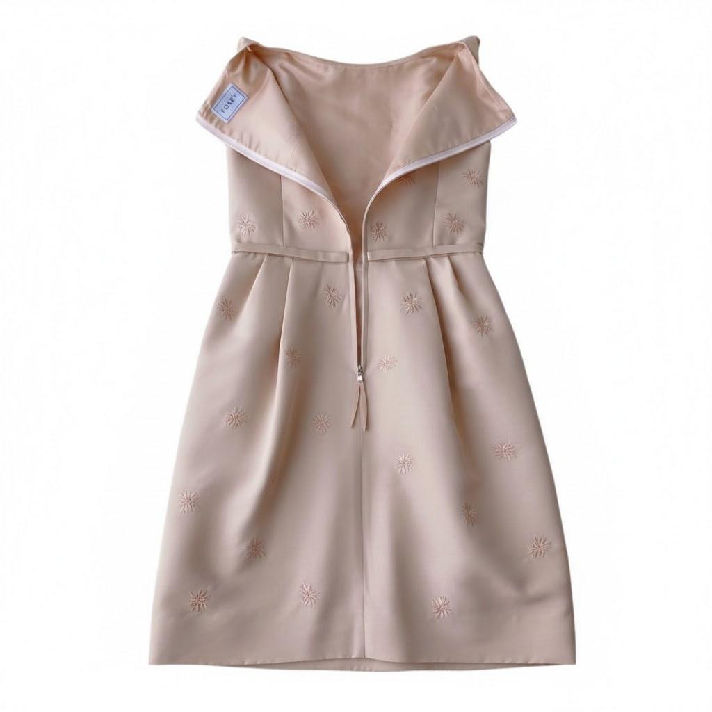 定価19.5万 極美品 FOXEYフォクシー シルクウールワンピ ピンクベージュ