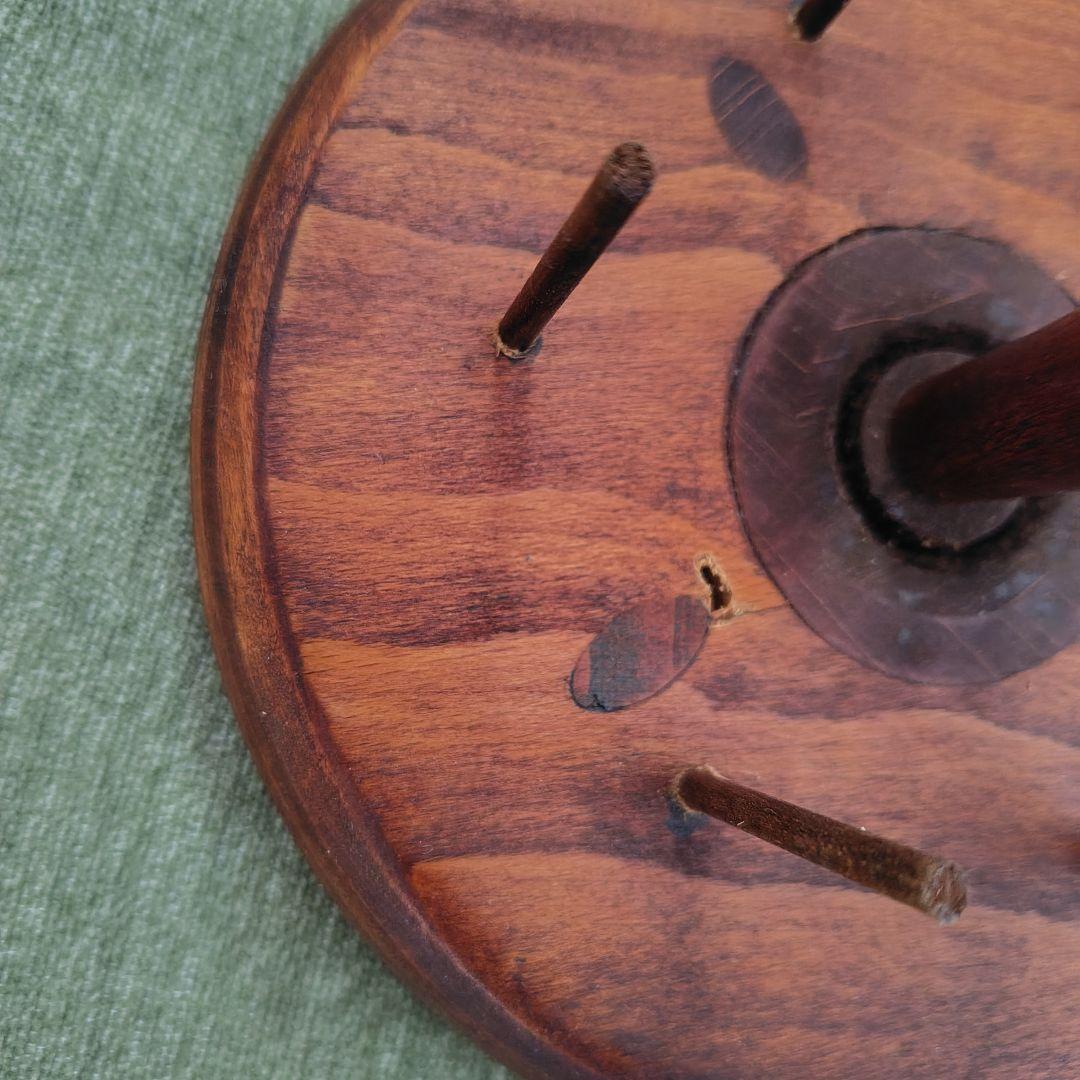 英国アンティーク　木製糸巻きホルダーとボビンスタンドセット