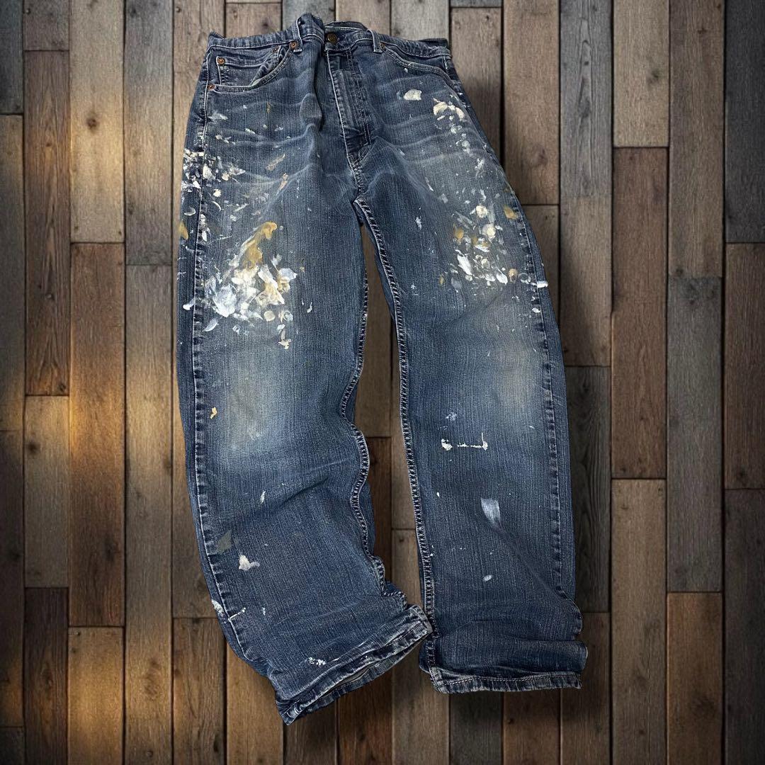 t*m様 Levi'sリーバイス 505 ストレート ペイントデニム ジーンズW