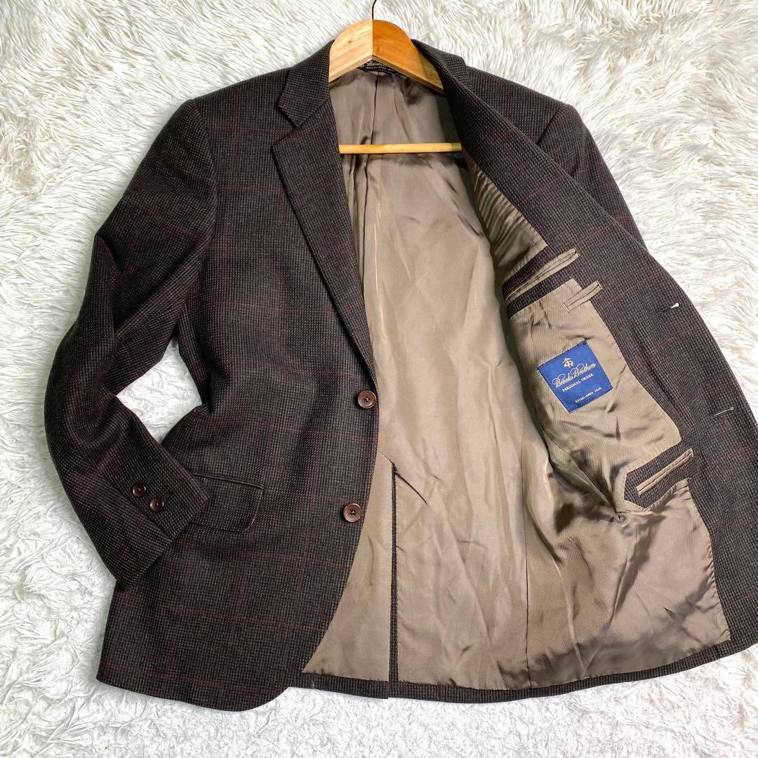 美品✨Brooks Brothers テーラード カシミヤ チェック ブラウン