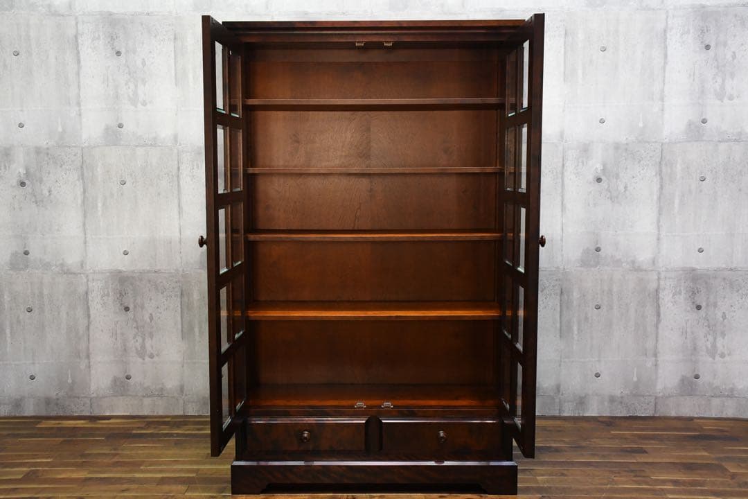 DDC21 北海道民芸家具 ブックキャビネット 本棚 書棚 カバ/樺 無垢材