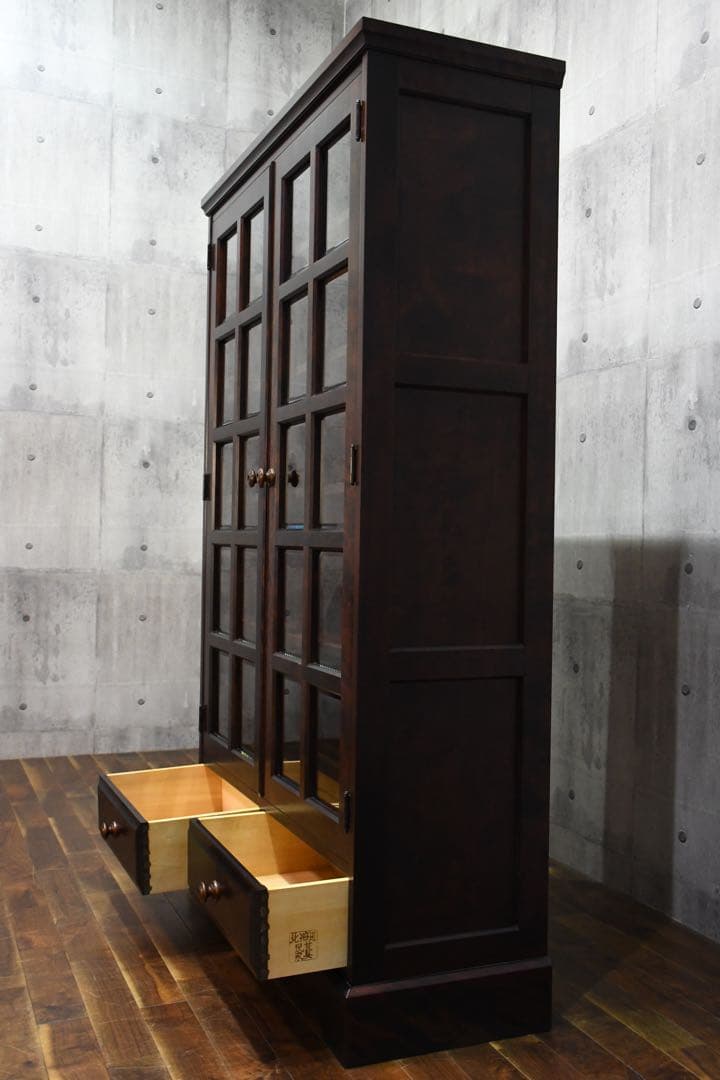 DDC21 北海道民芸家具 ブックキャビネット 本棚 書棚 カバ/樺 無垢材