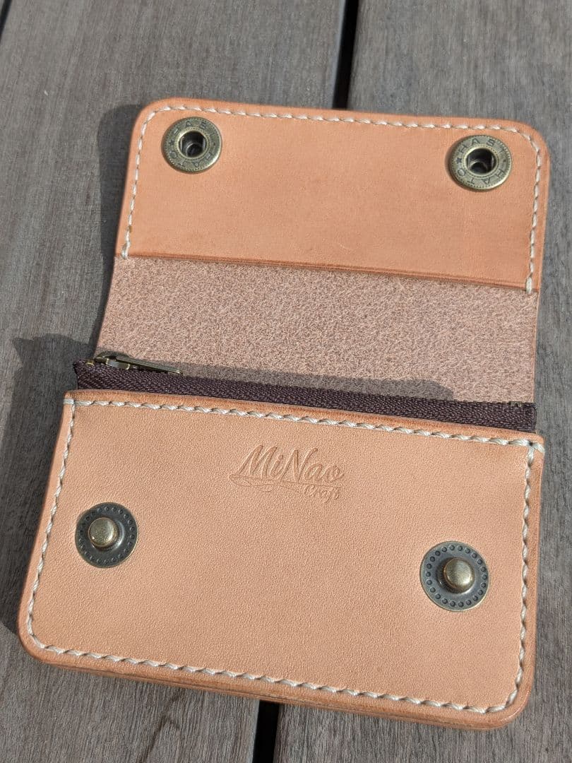 ショート トラッカーウォレット 3層 昭南皮革 多脂ベンズ ヌメ革