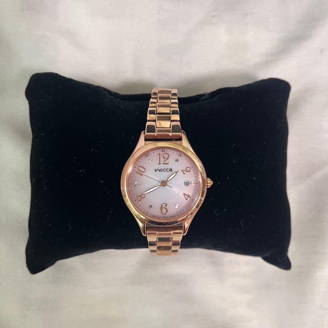Wicca レディース電波腕時計 美品 ソーラー 箱・取説付
