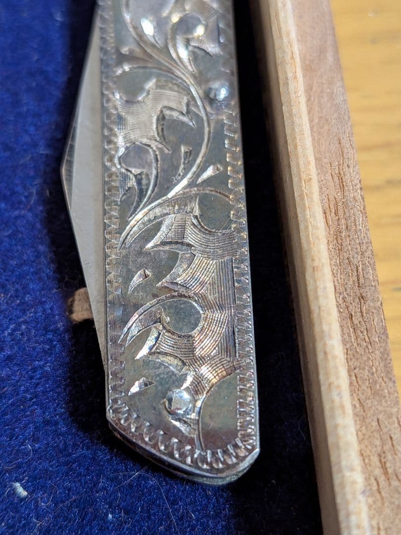 純銀製　彫金のペーパーナイフ