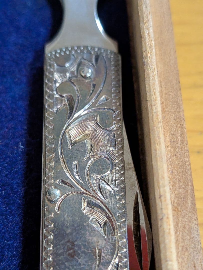 純銀製　彫金のペーパーナイフ