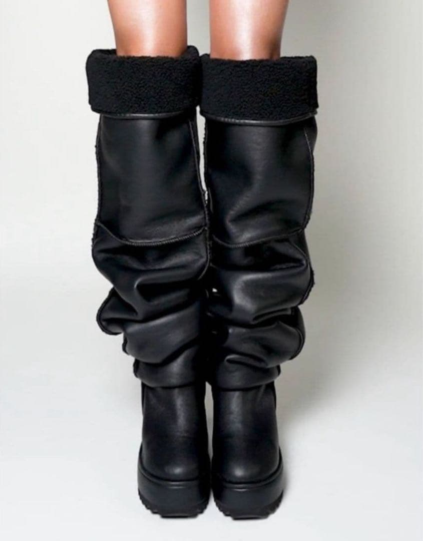 YELLO JACOB LOOSE FIT LONG BOOTS ブラック L