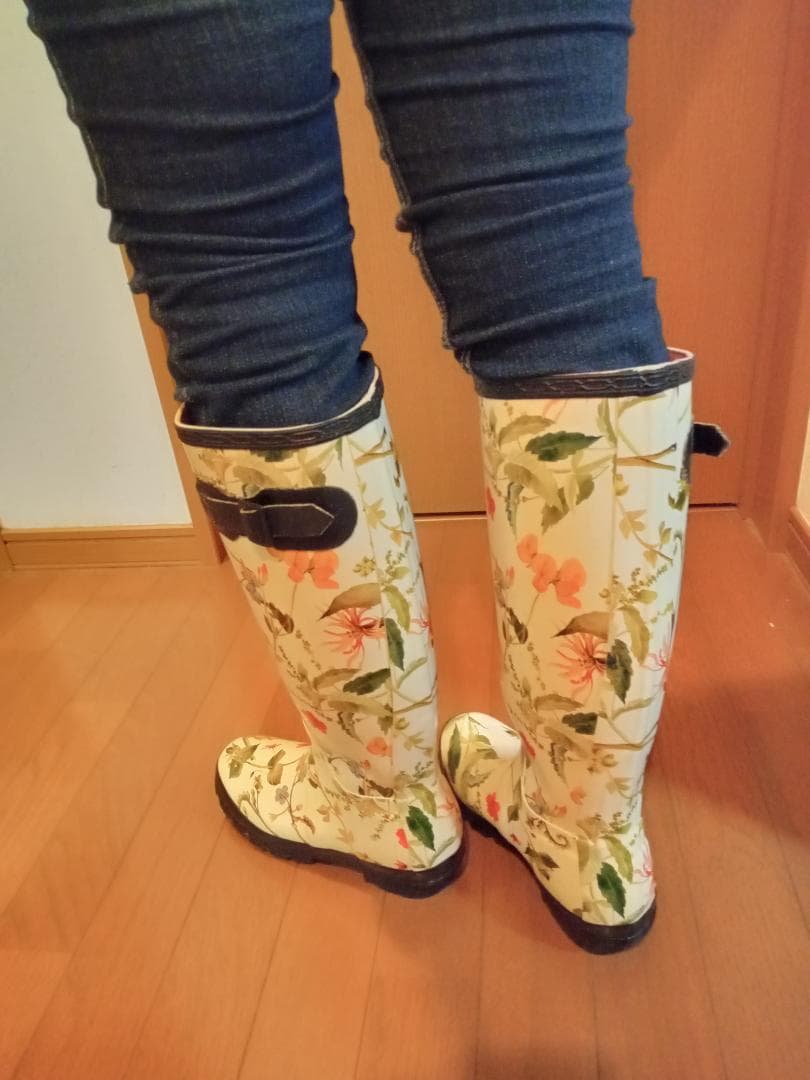 グリーンスムージー　ハンター花柄レインブーツ　ガーデン