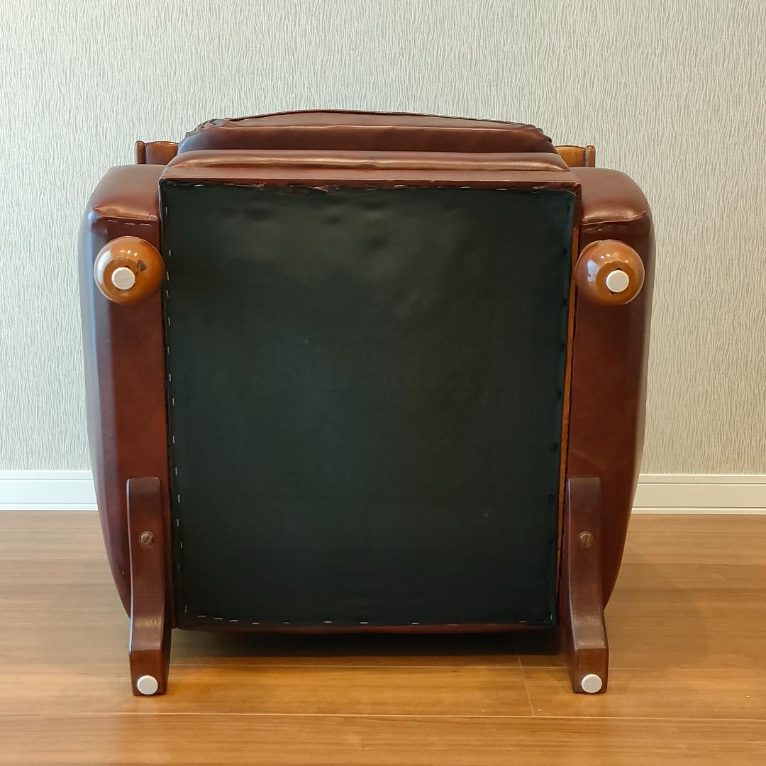 ヴィンテージソファ　1人掛け　ひじ掛け　レザー②