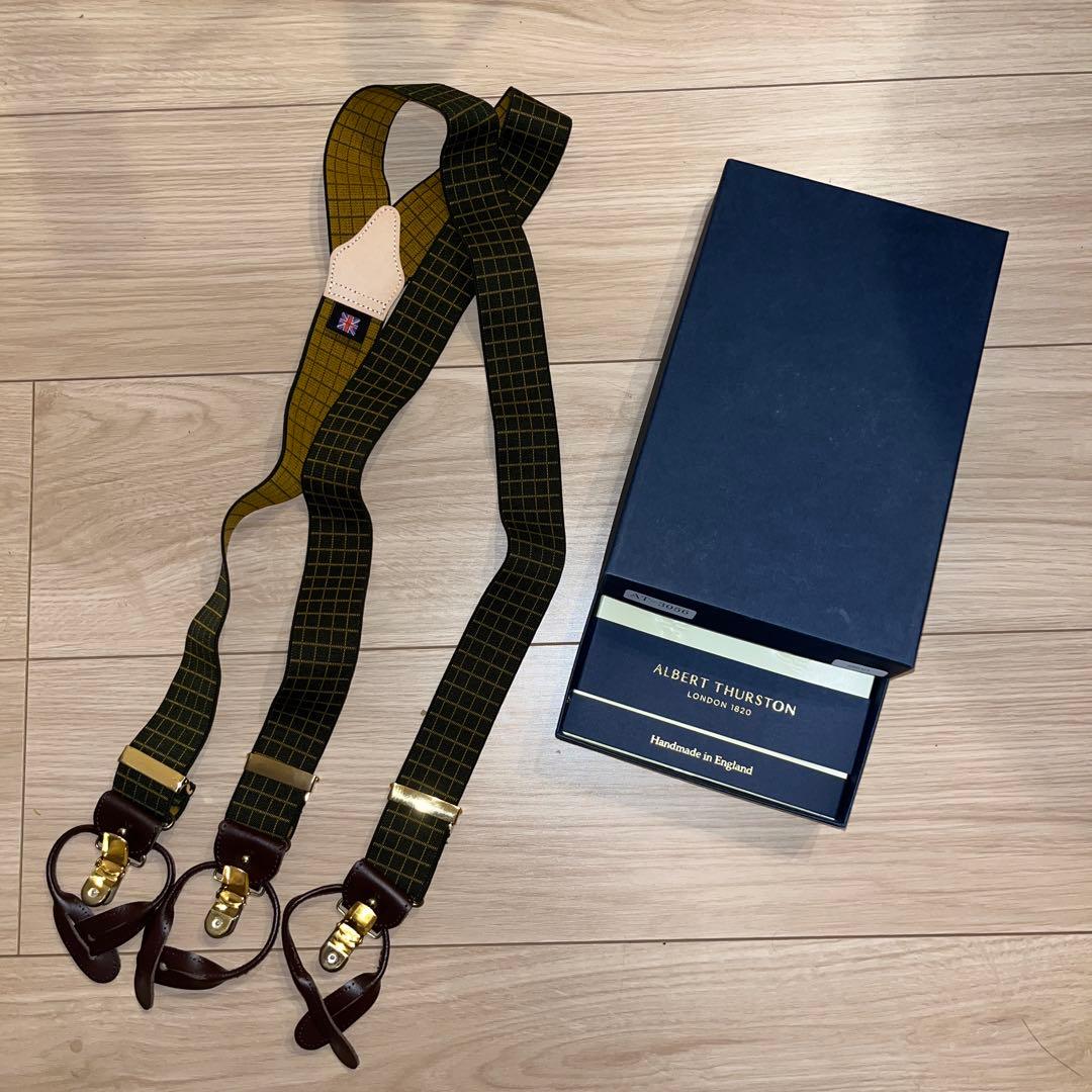  THURSTON チェック柄サスペンダー