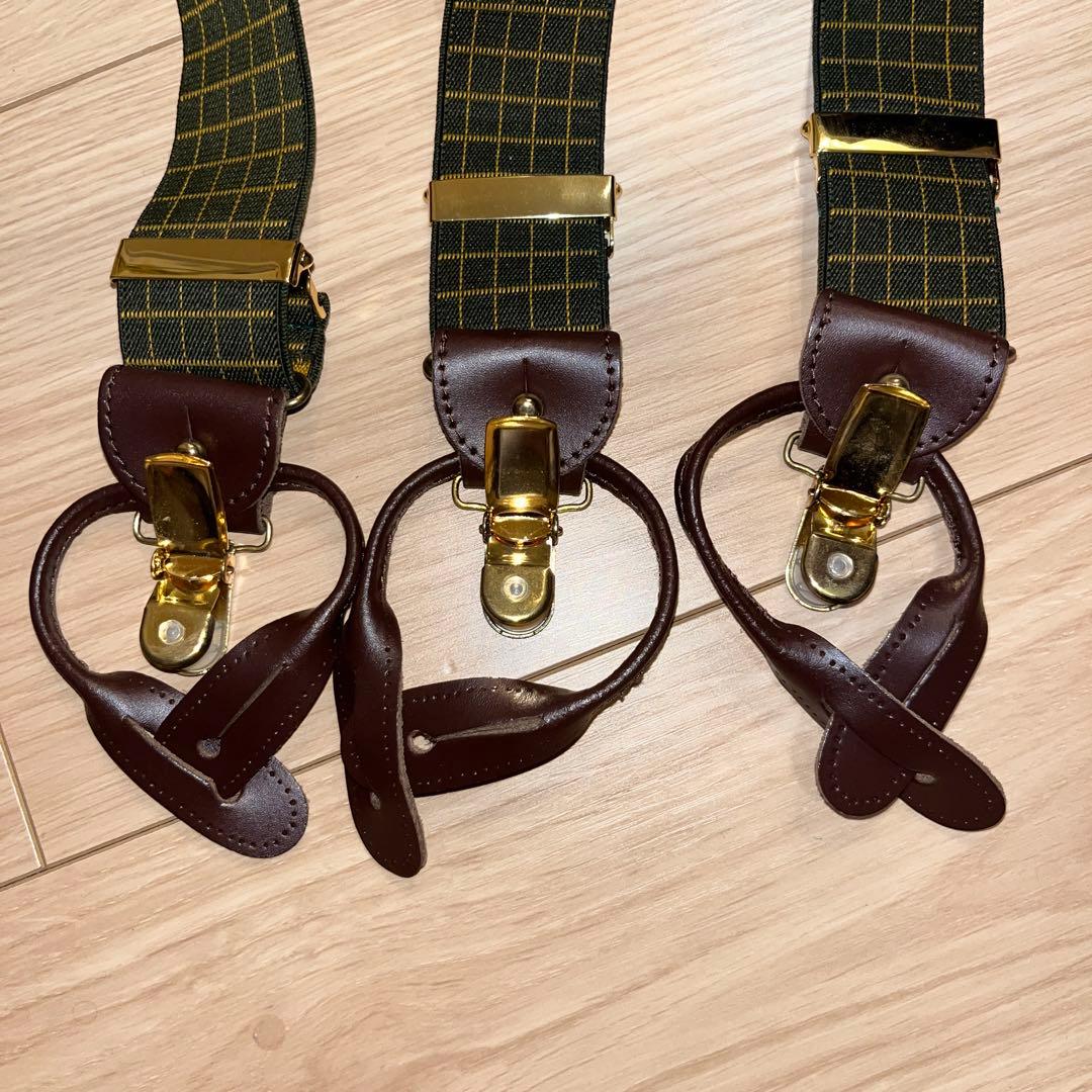  THURSTON チェック柄サスペンダー