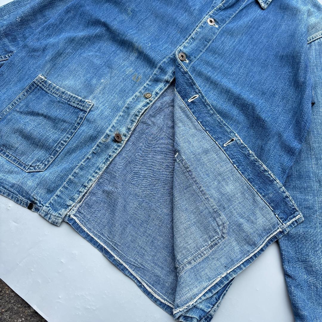 40s WWⅡ 大戦デニムカバーオール 2ポケ ドーナツボタン