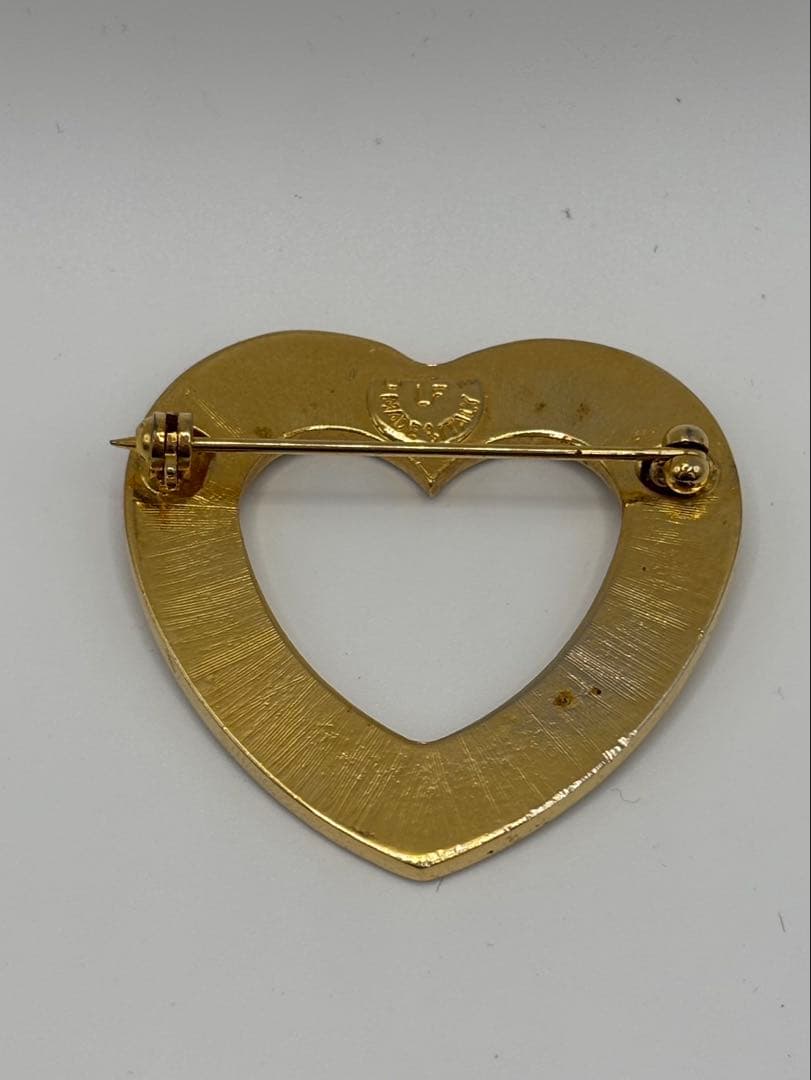 CELINE セリーヌ ヴィンテージハート ブローチ ゴールド