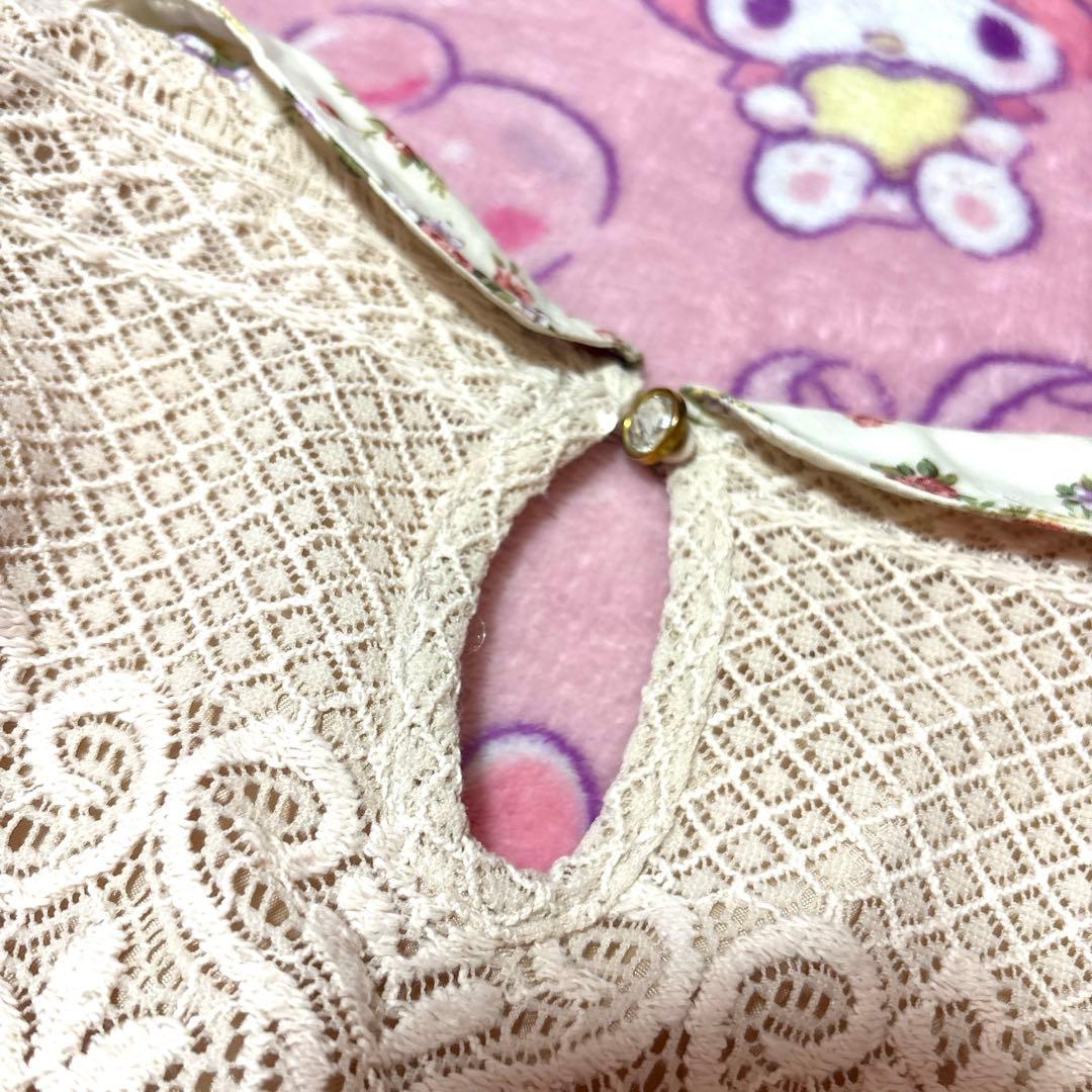 リズリサ　総レース花柄ワンピース　3連リボン　森ガール　姫ギャル