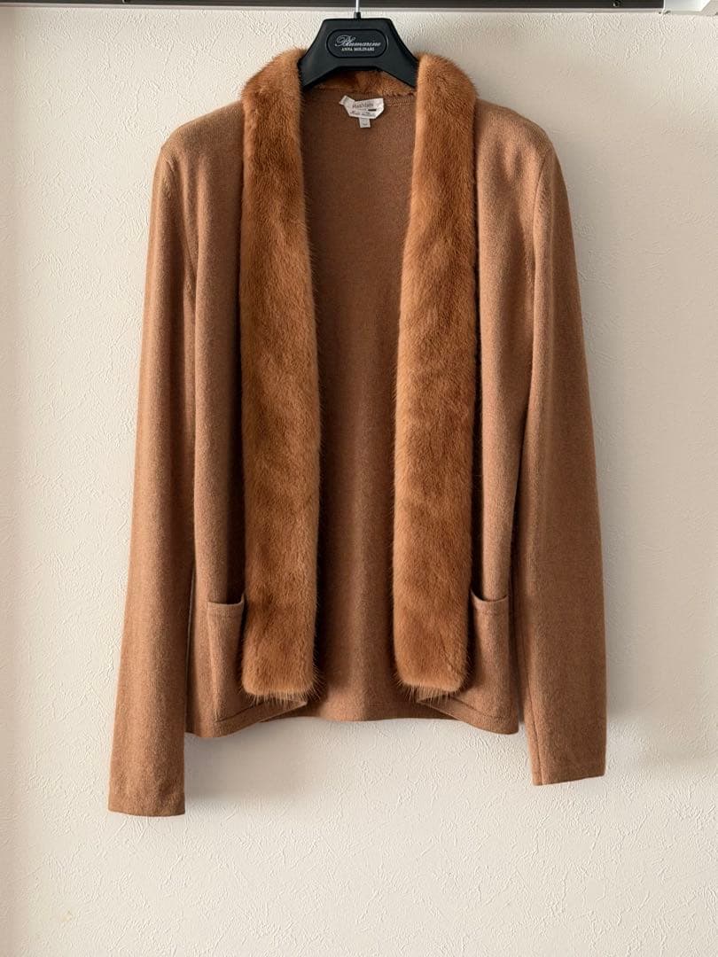 MaxMara MINKファーベージュ カーディガン