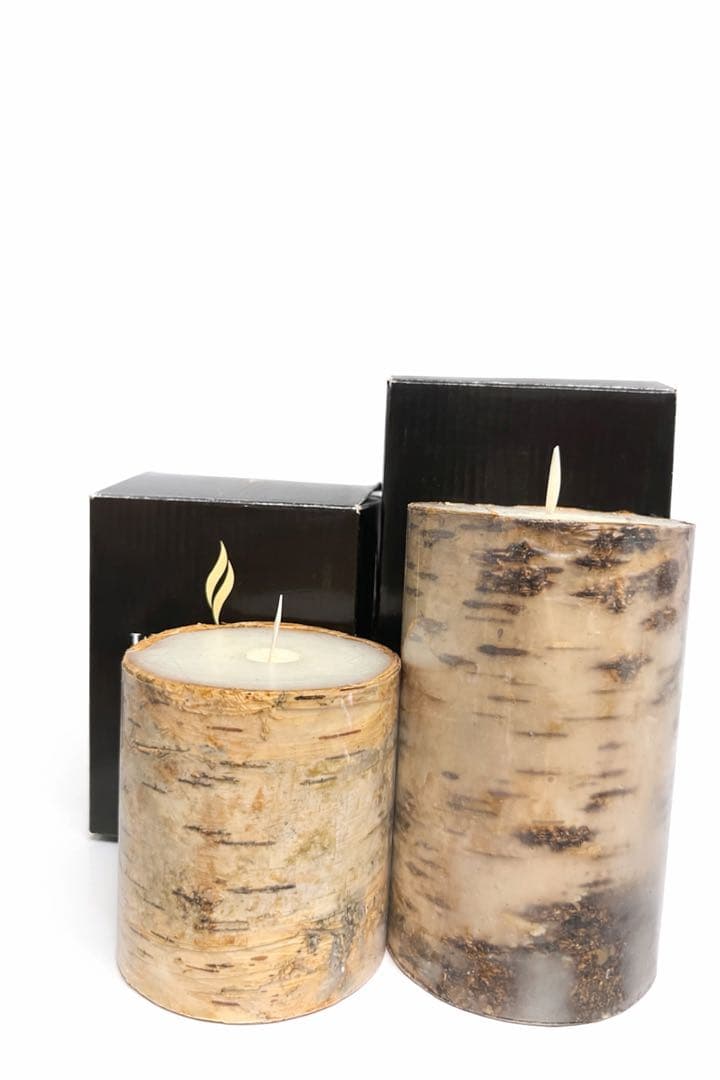 RUMINARA リアルフレームエフェクトキャンドル　バーチ材風キャンドル