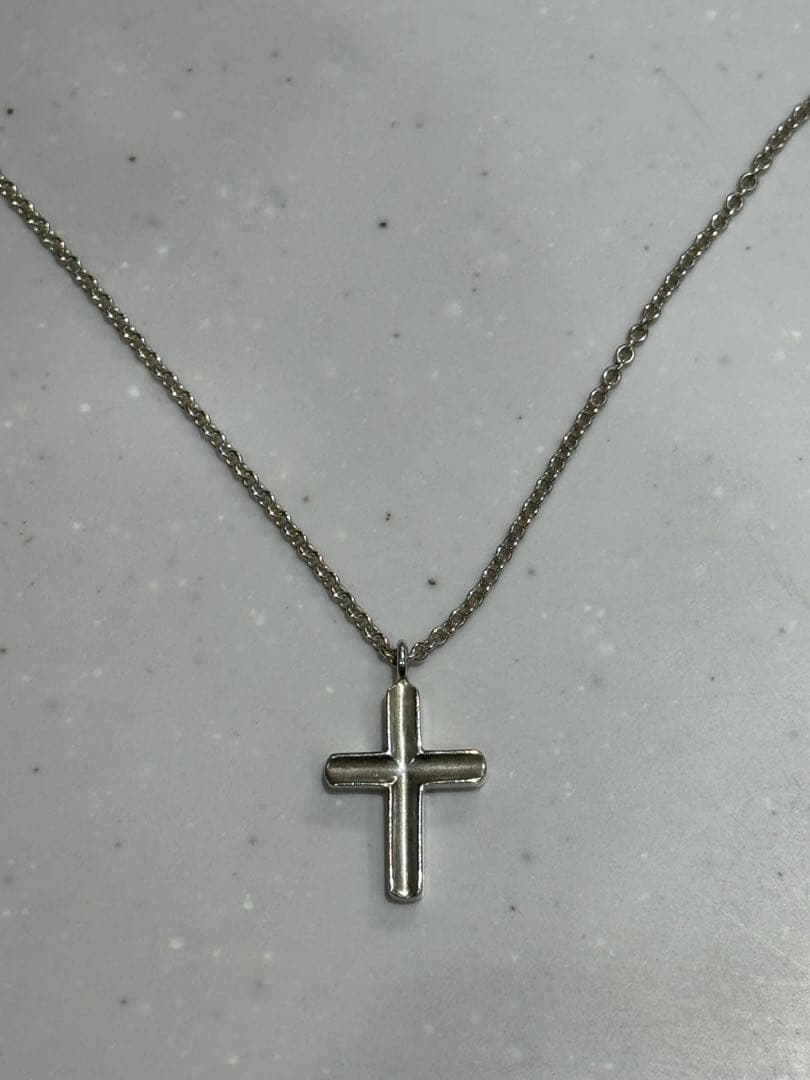 ティファニー　美品　クロス　ネックレス　十字架アクセサリーシルバーSV925