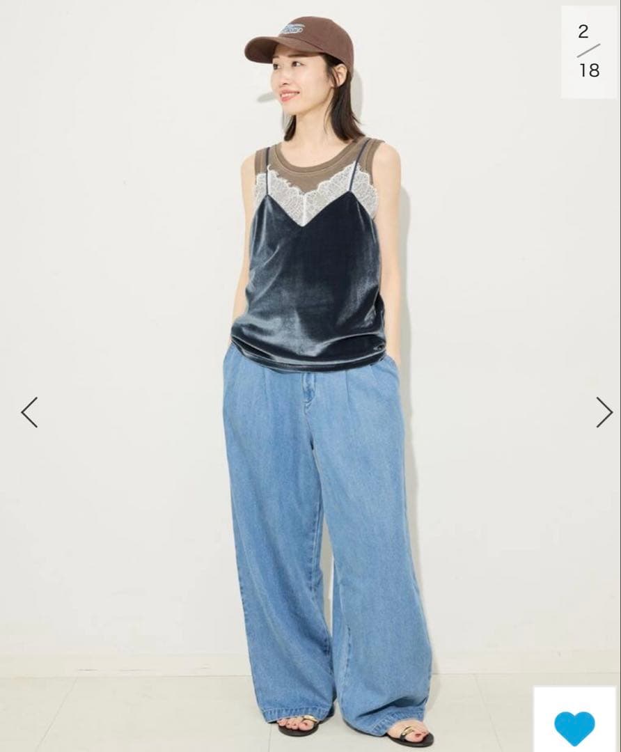 miller ミラー SLOBE別注 ベロアレースミャミソール