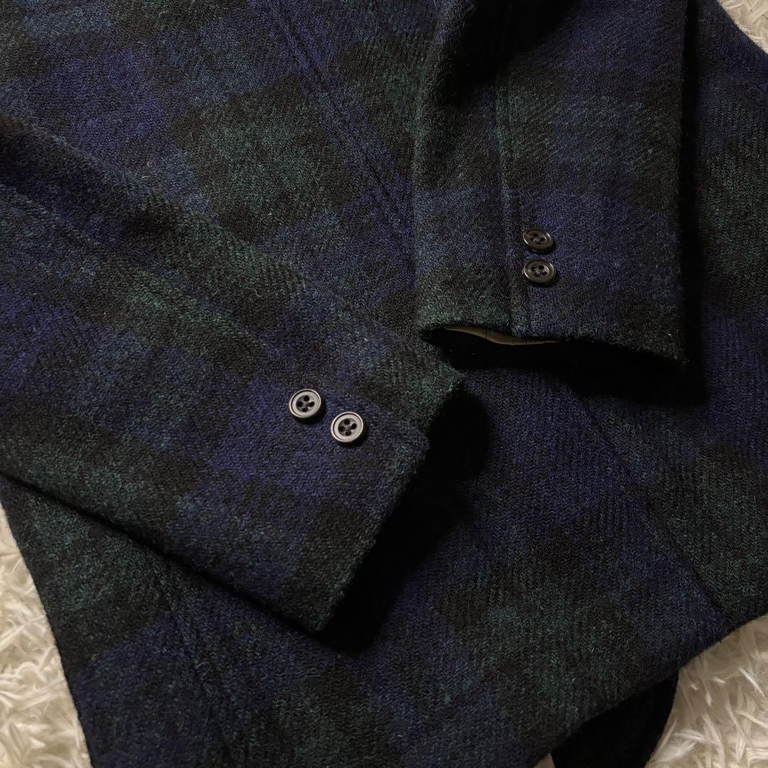 BEAMS + ハリスツイード テーラードジャケット ブラックウォッチ シングル