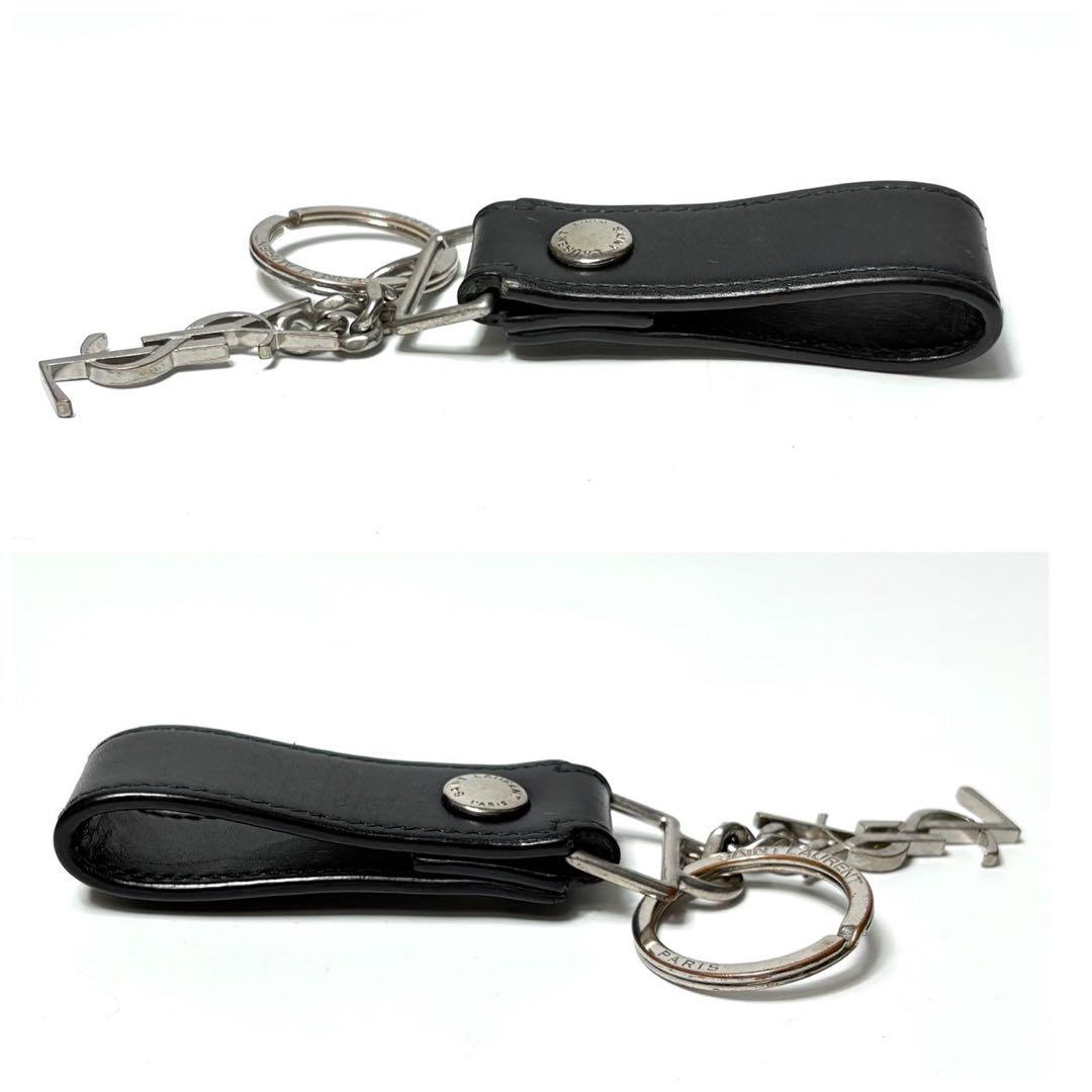 サンローラン　キーリング　キーホルダー　カサンドラ　YSLロゴ　レザー2way.