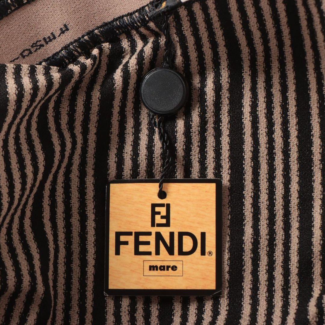 フェンディ ナイロン×ポリウレタン 水着 42 ブラックブラウン ロゴストラップ