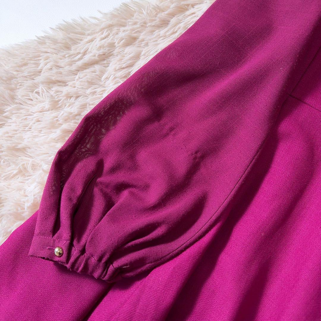 美品ꕥアナイ 現行品 シアーコンビフレア ワンピース ペチコート付 前開き