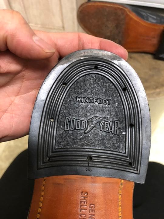 ヴィンテージ60年代シェルコードバン数回使用程度良　ウィングチップ革靴　10D