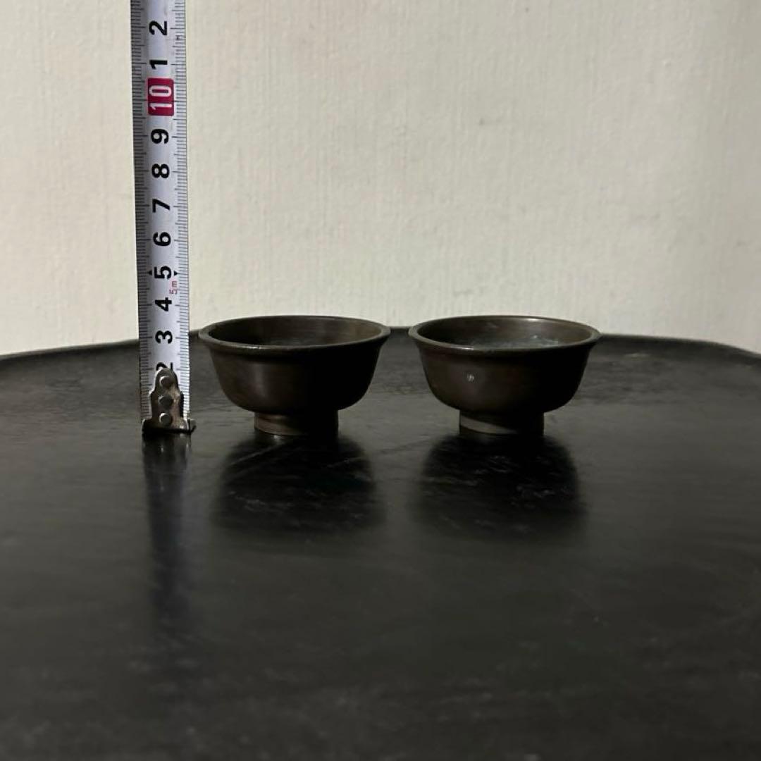 古銅六器 真鍮　盃 ぐい呑み　酒器　仏教美術 古美術 アンティーク　李朝