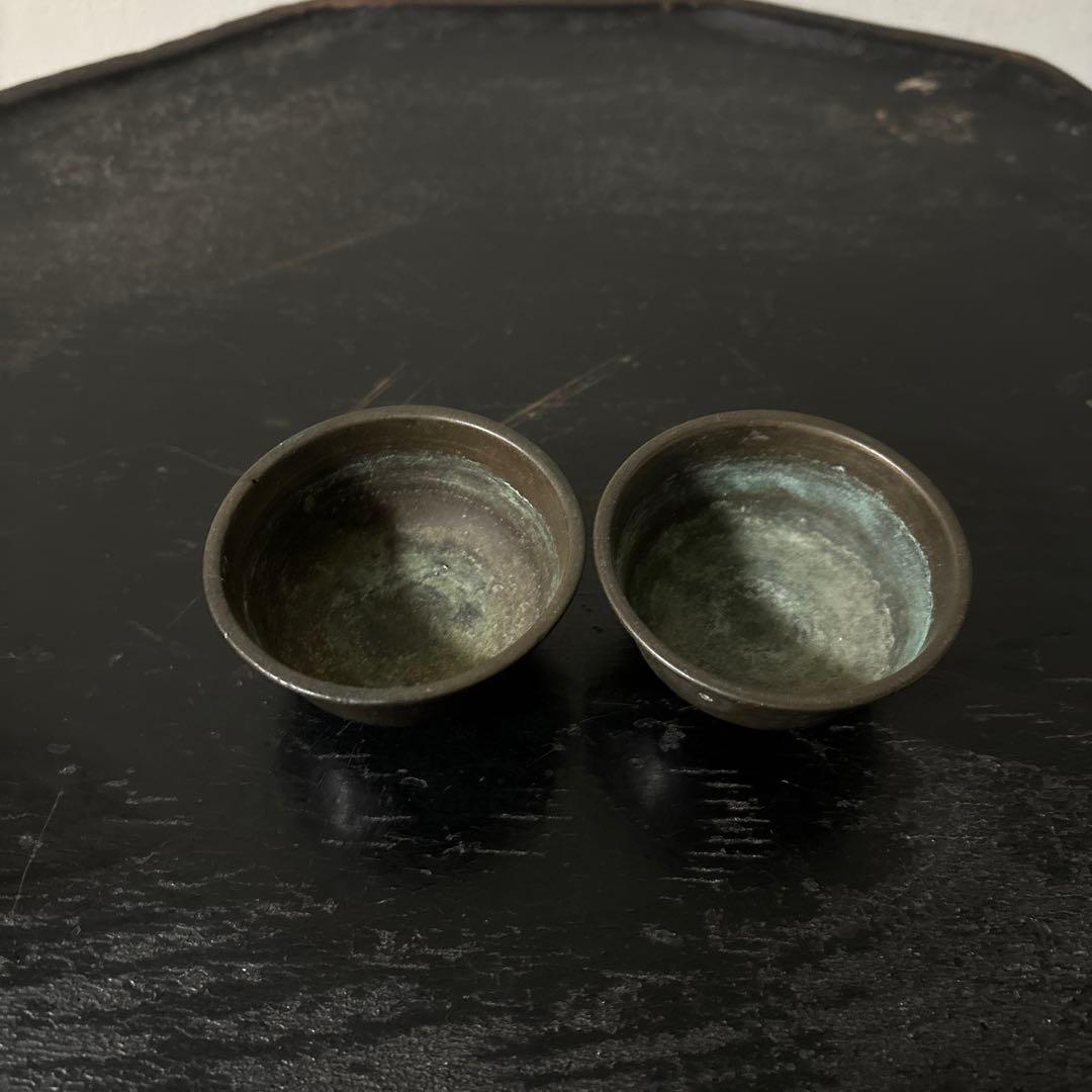 古銅六器 真鍮　盃 ぐい呑み　酒器　仏教美術 古美術 アンティーク　李朝
