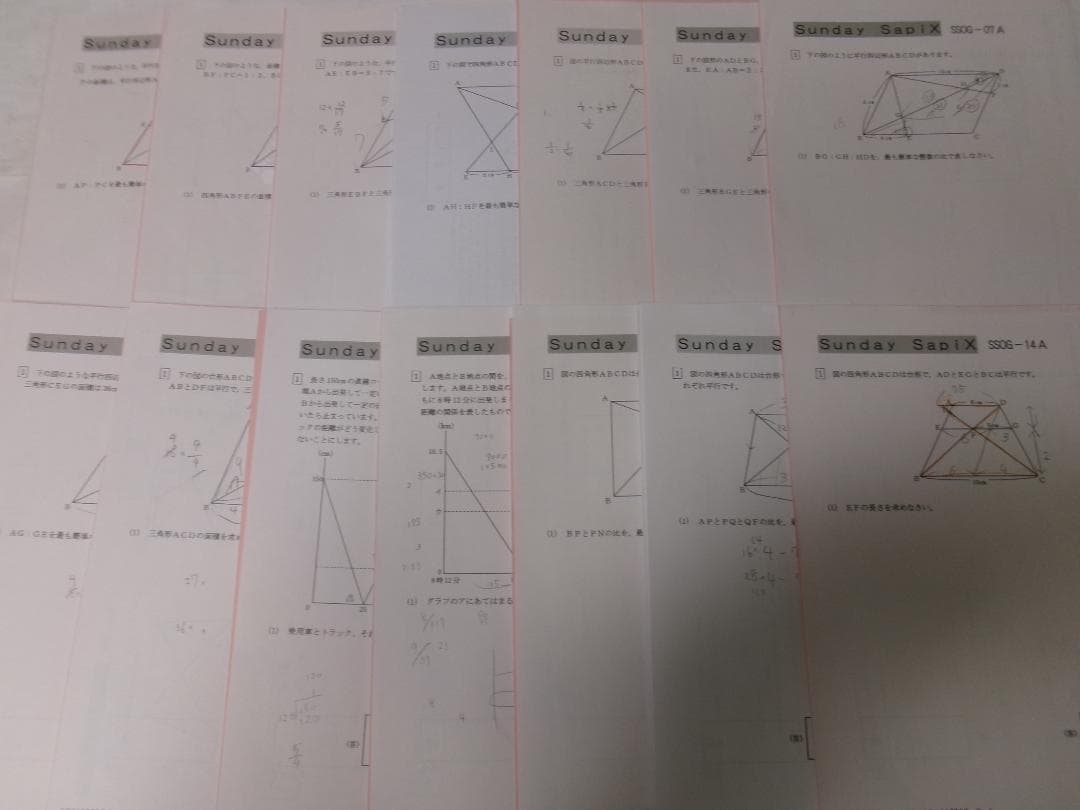 サピックス・ＳＳ特訓＊６年＊算数／鴎友 対策プリント＊全１４回 Aプリント完全版