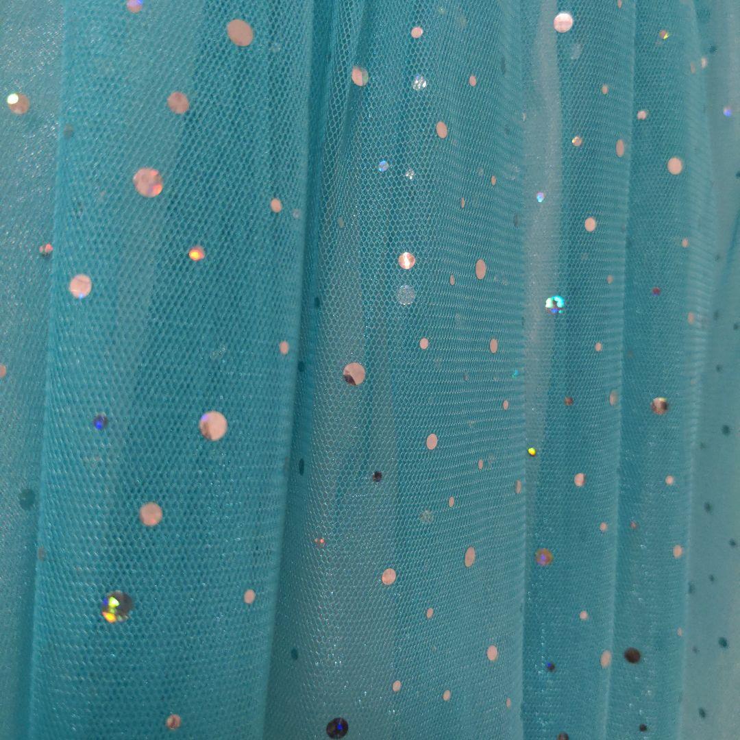 ドDRESCCO スカイブルーフラワーモチーフドレス