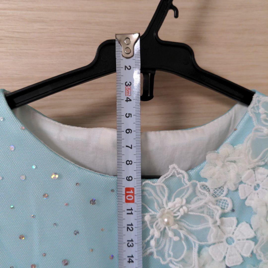 ドDRESCCO スカイブルーフラワーモチーフドレス