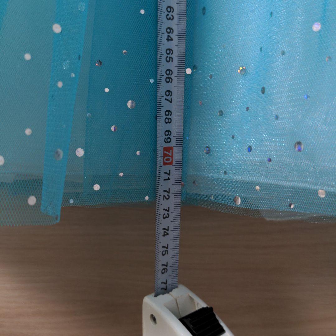 ドDRESCCO スカイブルーフラワーモチーフドレス