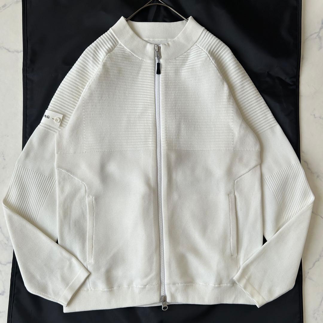 ブリーフィング 2025年モデル ジップアップブルゾン ホワイト レザーロゴ