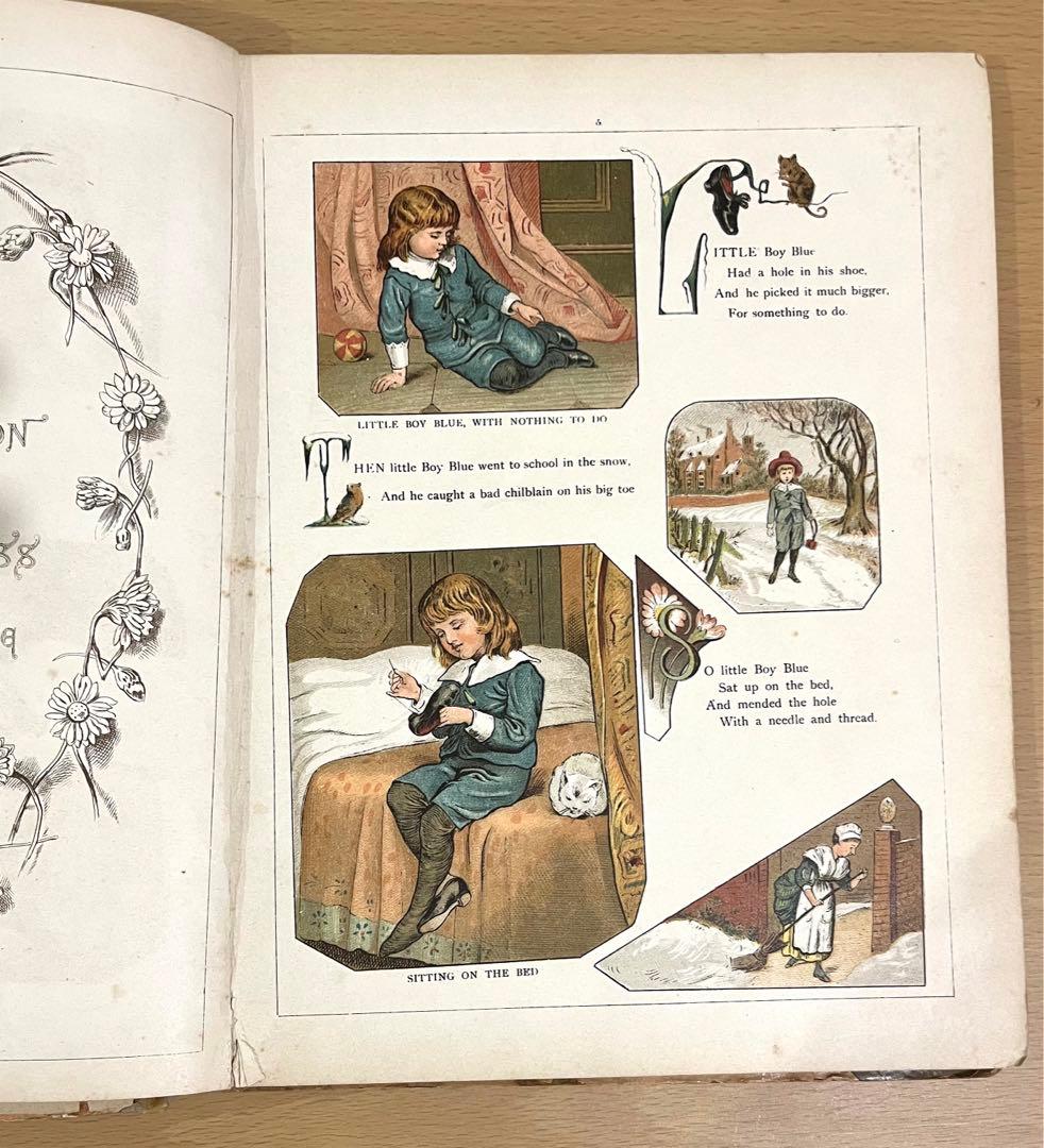 No228希少 アンティーク 古書 洋書 絵本 ビクトリアン 塗り絵 児童書