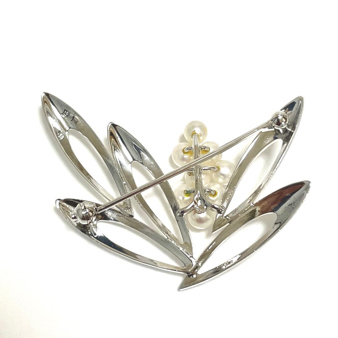 超希少✨皇室御用達 ミキモト アコヤ真珠 ベビーパール ブローチ リーフ