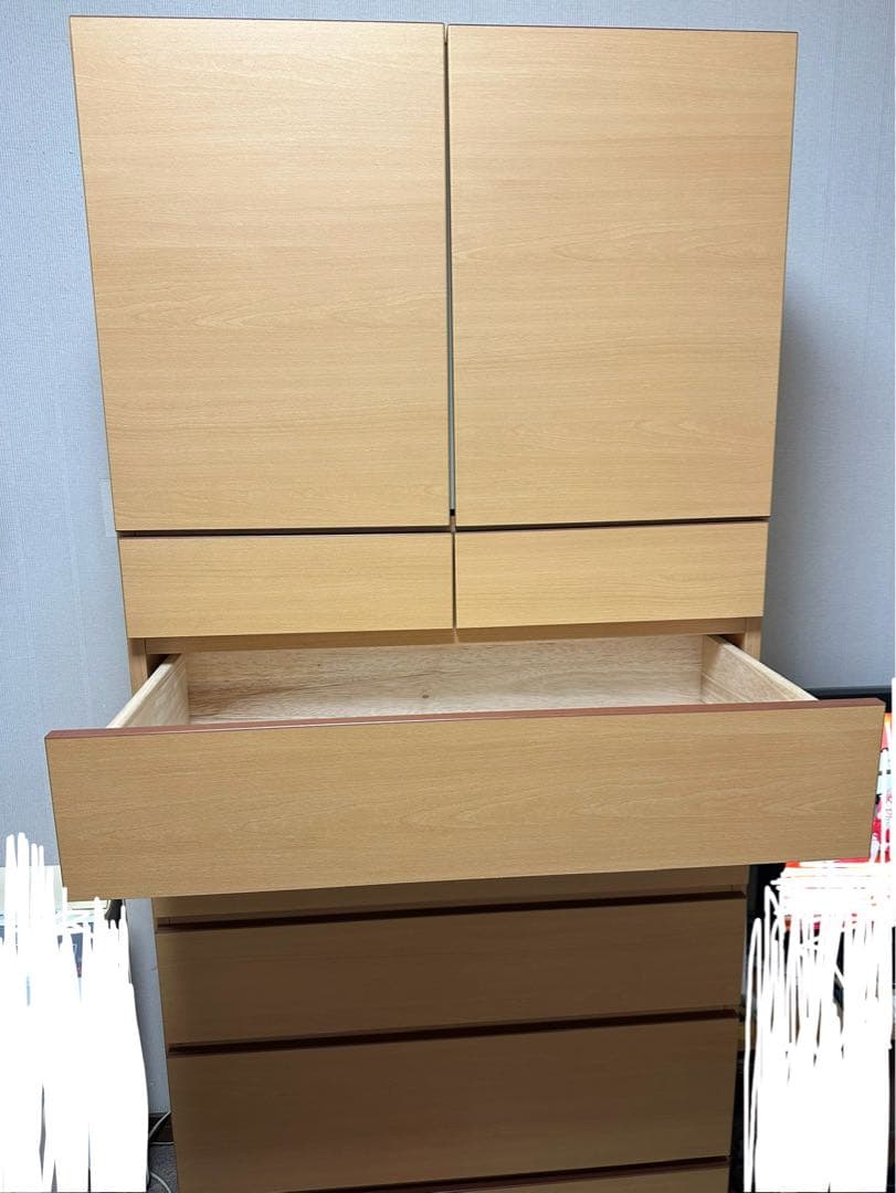 本日限定価格‼️タンス　引き出し　収納　6段引き出し　3段開き扉　ハイチェスト