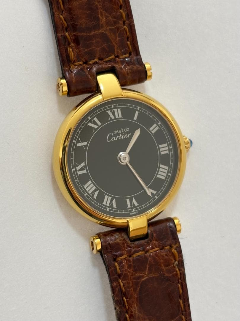 カルティエ マスト ヴァンドーム ブラックダイヤル 24mm クオーツ