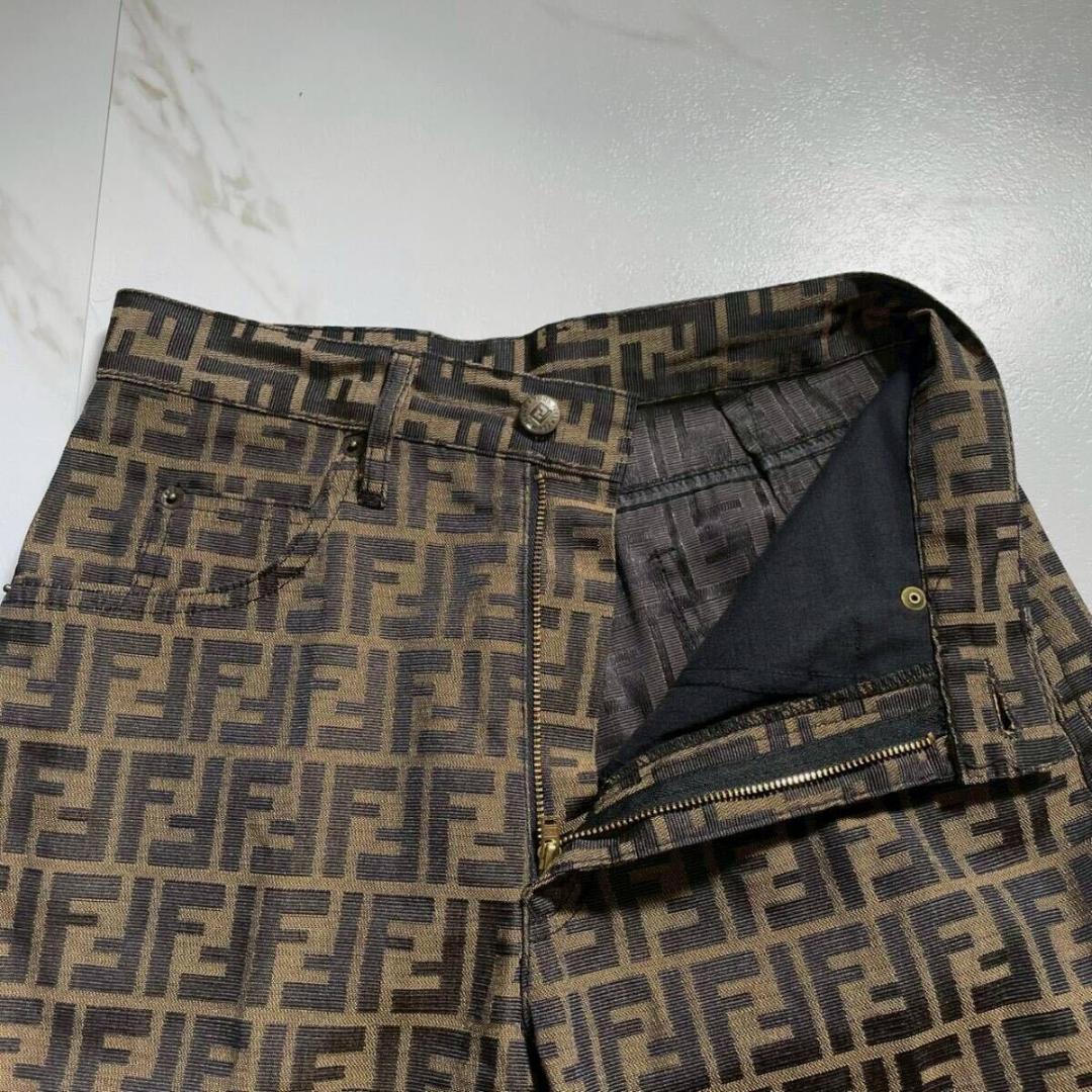 極美品】 FENDI ズッカ柄 ボトムス 総柄 ズッキーノ FF ロゴ パンツ