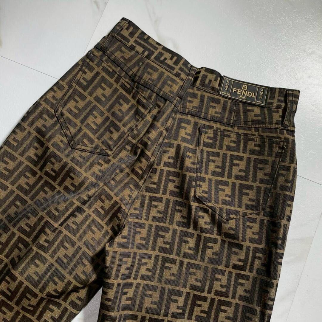 極美品】 FENDI ズッカ柄 ボトムス 総柄 ズッキーノ FF ロゴ パンツ