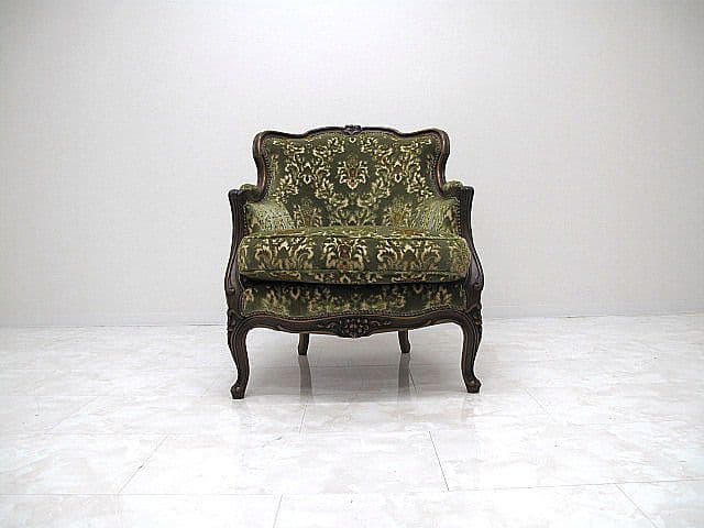 美品 カリモク ドマーニ ルイ（Louis XV）ロココ様式1人掛けソファ