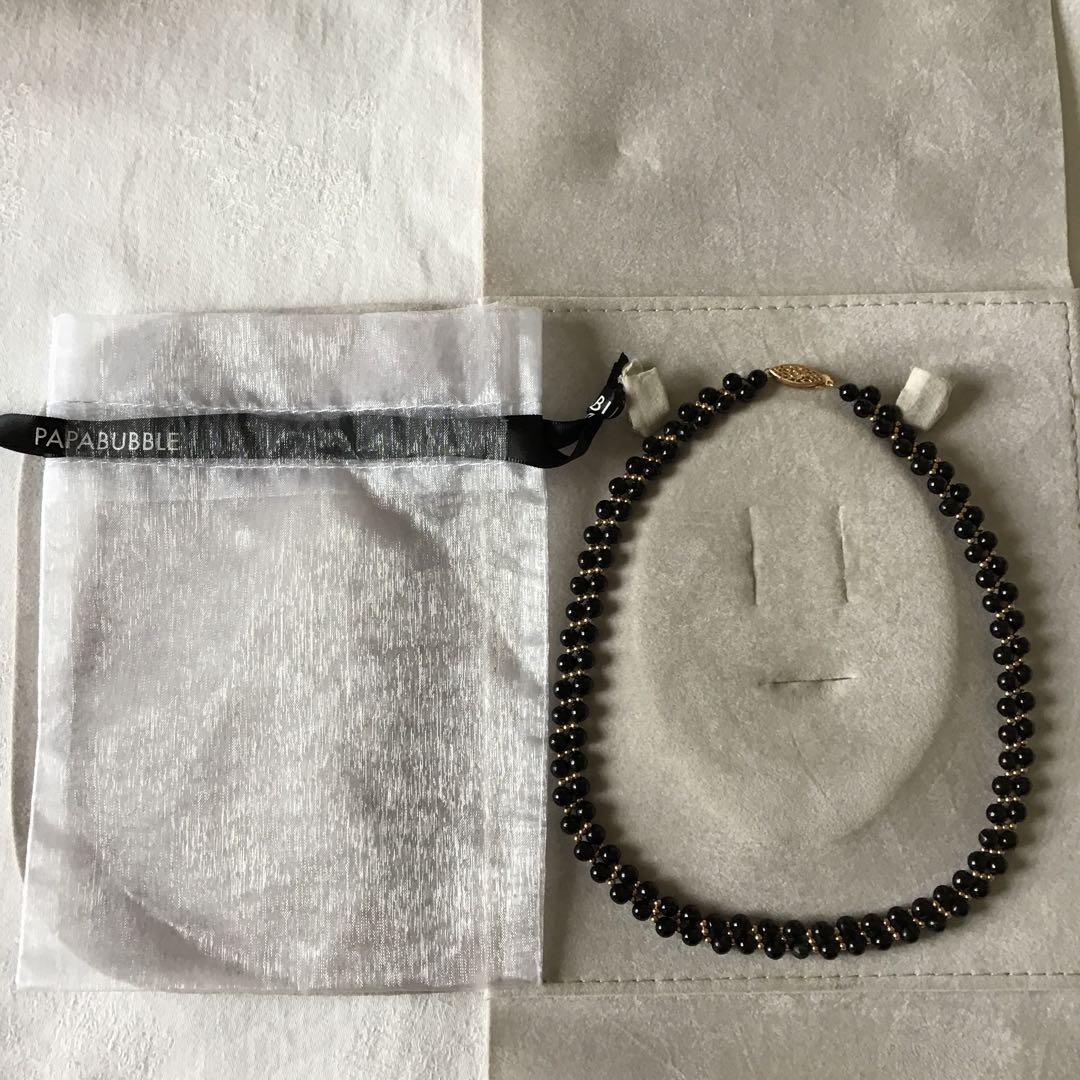 ブラック珊瑚ネックレス　サンゴ　黒　k14 S22