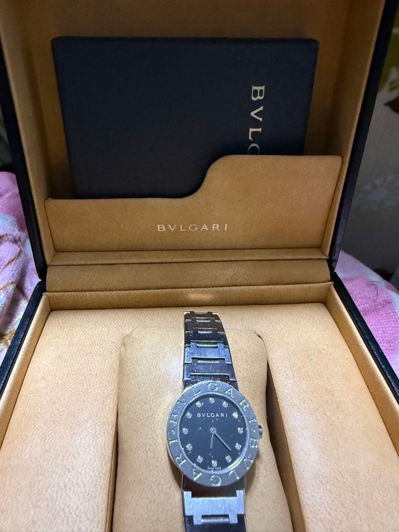 BVLGARI ブラックダイヤル 時計 B B26S S12pダイヤ