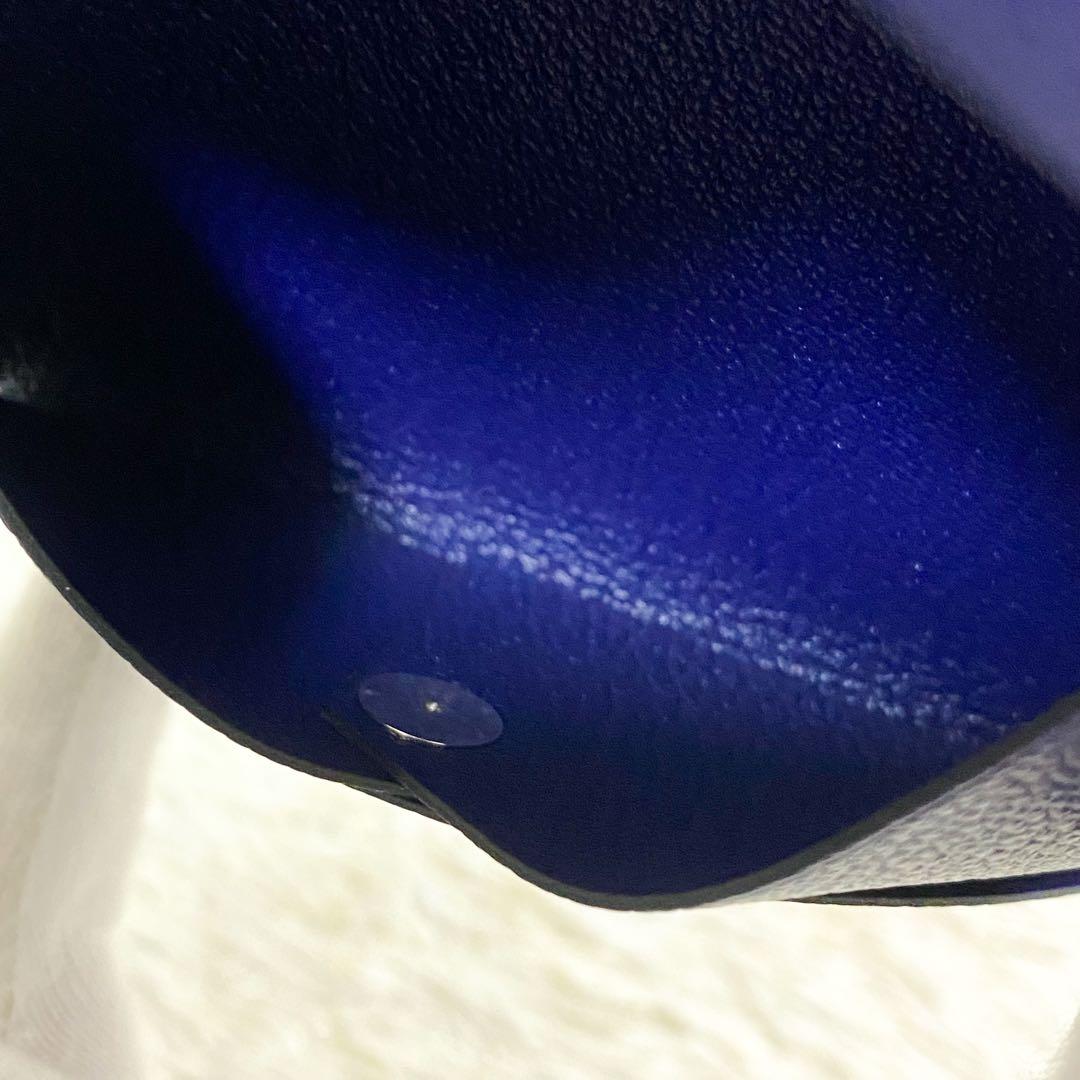 【未使用】エルメス 名刺入れ カルヴィ ヴェルソ ネイビー D刻印 メンズ